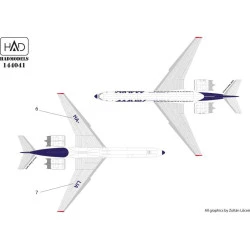 Had Models 144041 1/144 Decal For Il-62 M Malev Decal Sheet / Matrica