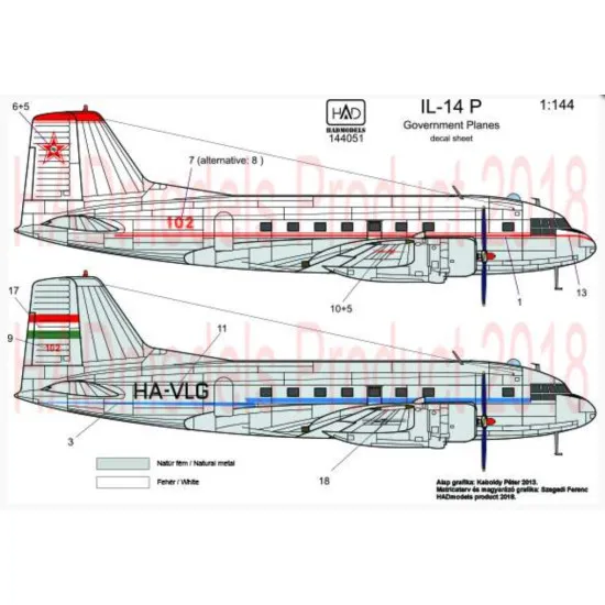 Had Models 144051 1/144 Decal For Il-14 P Government Plane Decal Sheet / Kormnanygep Matrica Had Models 144051 1/144 Decal For Il-14 P Government Plane Decal Sheet / Kormnanygep Matrica