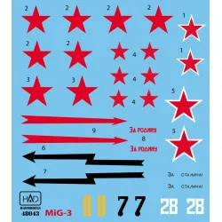 Had Models 72043 1/72 Decal For Mig-3 White 28 Yellow9 Black7 With Za Stalina Za Rodinu