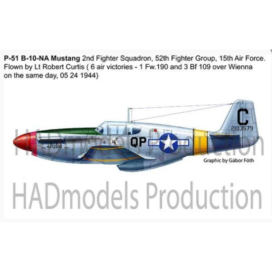 Had Models 72101/2018 1/72 Decal For P-51 B Mustang Reprint