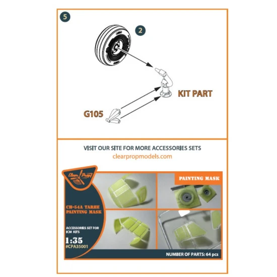 Clear Prop 35002 1/35 Ch 54a Tarhe Wheelset Accessories For Icm Kits