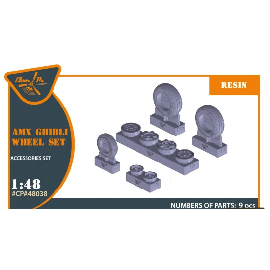 Clear Prop 48038 1/48 Amx Ghibli Wheelset For Kinetic Hobbyboss Kits Accessories