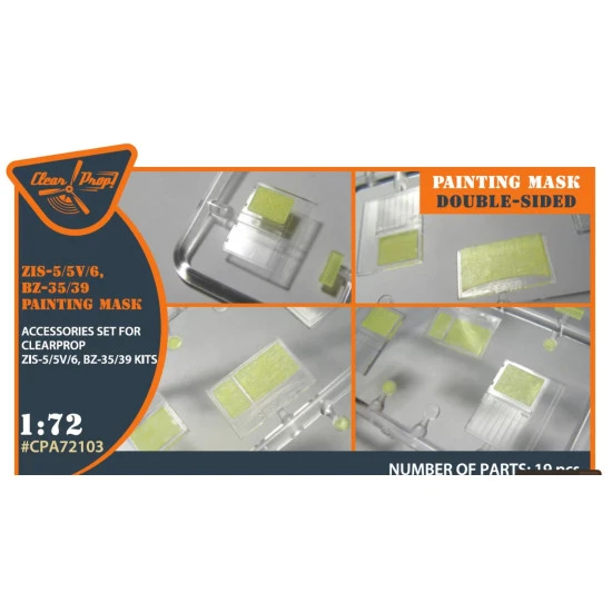 Clear Prop 72103 1/72 Zis5.5v.6.bz35.39 Painting Mask On Yellow Kabuki Paper For Cp Kits