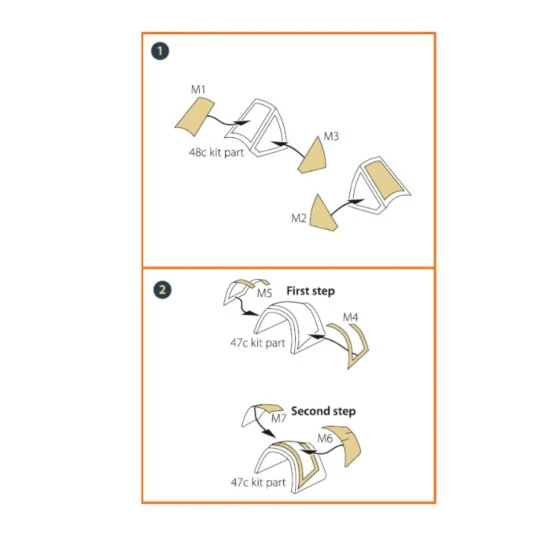 Clear Prop 72111 1/72 F4u 4b 7 Corsair Painting Mask On Yellow Kabuki Paper For Italeri Kits