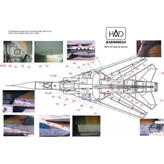 Had Models 72072 1/72 Decal For Mig-23 Hun Stencil Accessories Kit