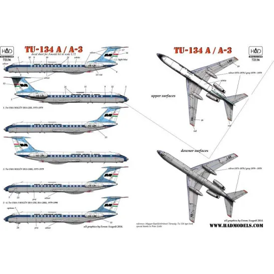 Had Models 72136 1/72 Decal For Tu-134a Malev Accessories Kit