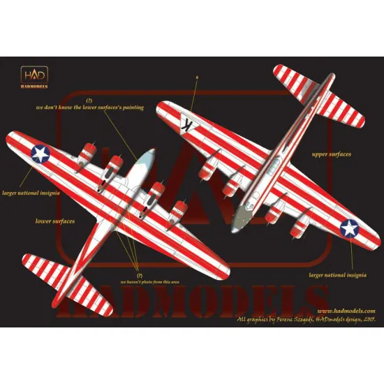 Had Models 72156 1/72 Decal For B-17f Spotted Cow Usaf Accessories Kit
