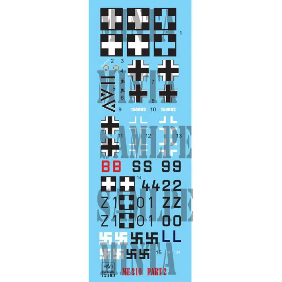 Had Models 72163 1/72 Decal For Me 210 Part 2 Accessories Kit