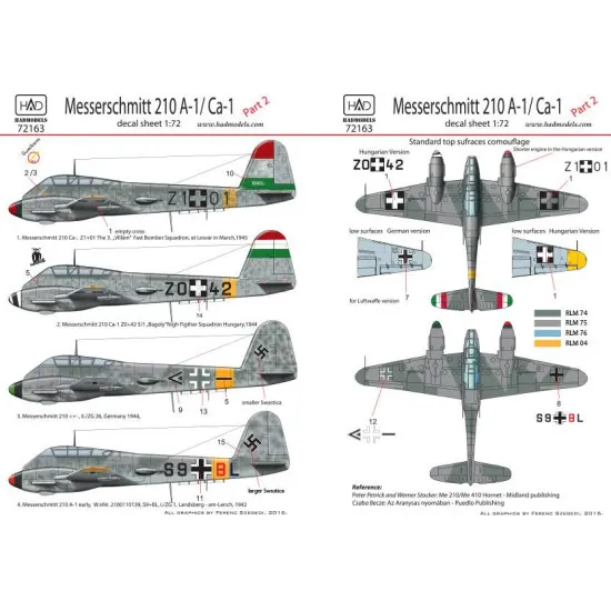 Had Models 72163 1/72 Decal For Me 210 Part 2 Accessories Kit