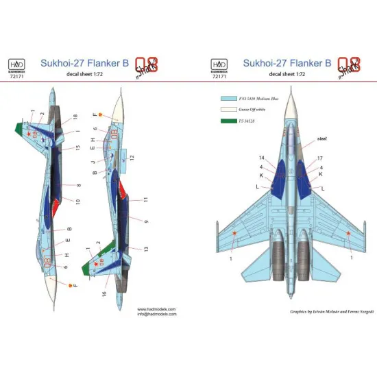Had Models 72171 1/72 Decal For Su-27russian 08 Shark Accessories Kit