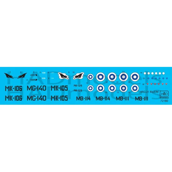 Had Models 72180 1/72 Decal For Mig-21 Bis/Um Finnish Air Force Accessories Kit