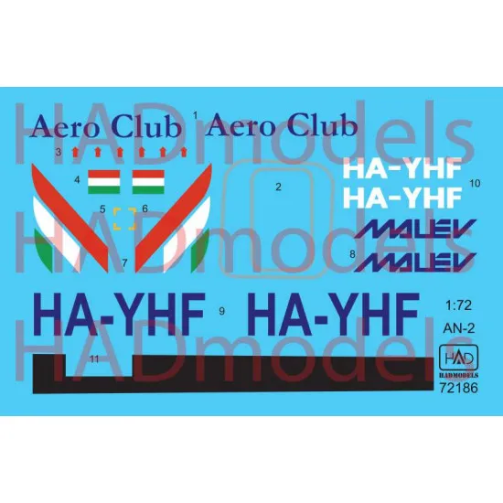 Had Models 72186 1/72 Decal For An -2 Malev Accessories For Aircraft