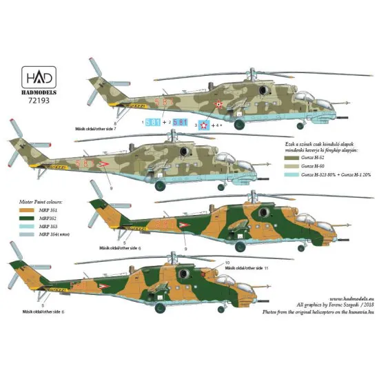 Had Models 72193 1/72 Decal For Mi-24v In Hungarian Service Accessories Kit