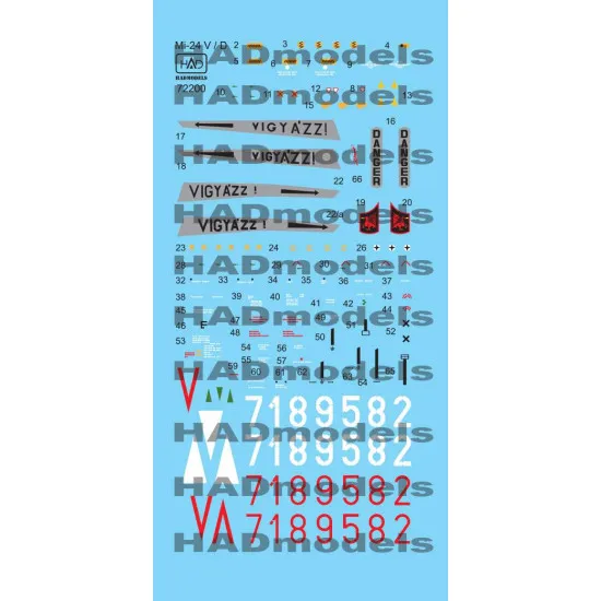 Had Models 72200 1/72 Decal For Mi-24 V / D Eagle Killers With Nato Stencils