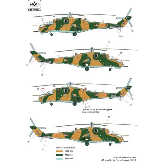 Had Models 72200 1/72 Decal For Mi-24 V / D Eagle Killers With Nato Stencils
