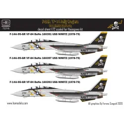Had Models 72216 1/72 Decal For F-14a Jolly Rogers / Uss Nimitz Accessories Kit