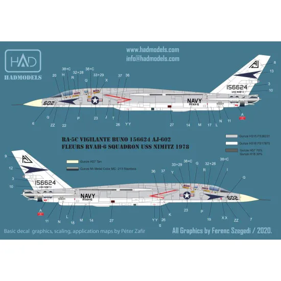 Had Models 72220 1/72 Decal For Ra-5c Vigilante Uss Nimitz 1978 Accessories Had Models 72220 1/72 Decal For Ra-5c Vigilante Uss Nimitz 1978 Accessories