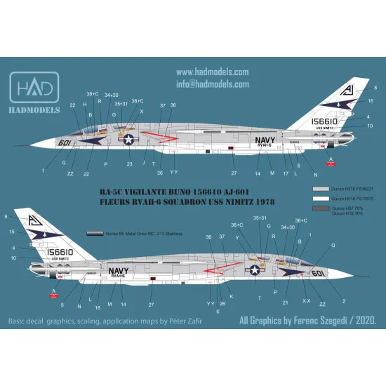 Had Models 72220 1/72 Decal For Ra-5c Vigilante Uss Nimitz 1978 Accessories Had Models 72220 1/72 Decal For Ra-5c Vigilante Uss Nimitz 1978 Accessories