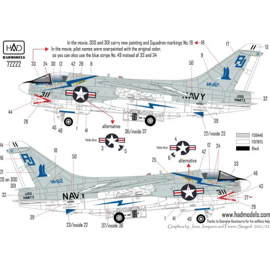 Had Models 72222 1/72 A-7e Corsair Ii Va-82 The Marauders In The Final Count