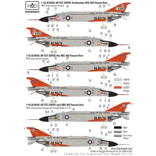 Had Models 72255 1/72 Decal For F-4j Us Naval Air Test Center The Final Copuntdown