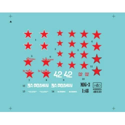 Had Models 48131 1/48 Decal For Mig-3 Russian White 42 Red 02 Za Rodina Za Stalina