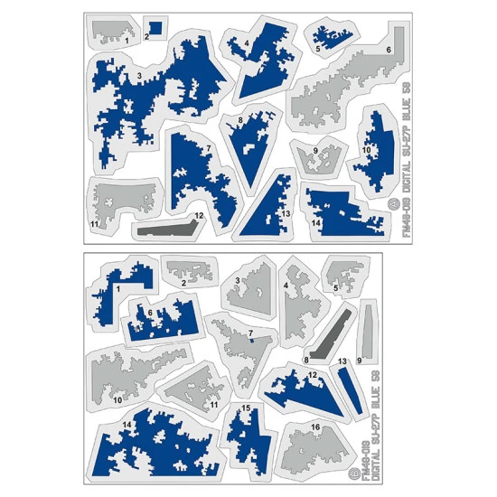 Foxbot Fm48-019 1/48 Digital Camouflage Masks For Su27 Blue 58 Air Force Ukraine For Model Academy Eduard Great Wall Hobby Hobbyboss Trumpeter