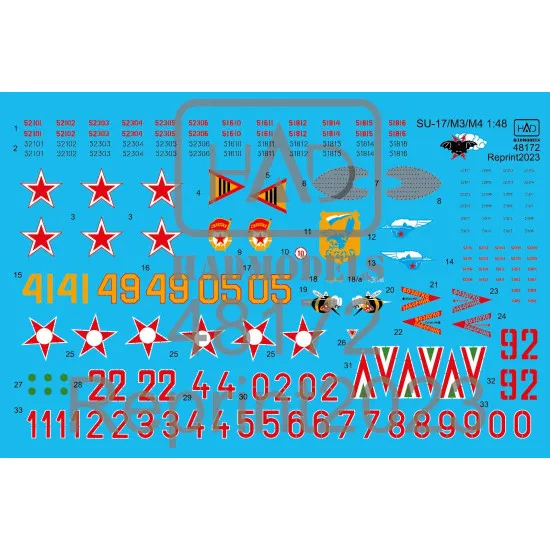 Had Models 48172 1/48 Decal For Su-17/22 M3/M4 Accessories Kit