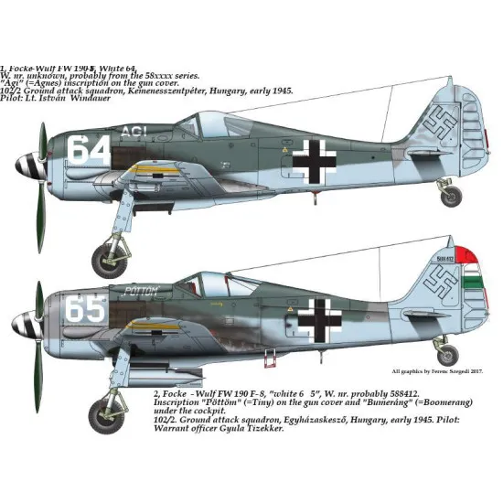 Had Models 48178 1/48 Decal For Fw-190 F-8 64 Agi 65 Pottom Accessories