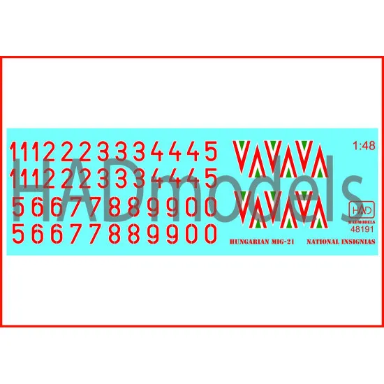 Had Models 48191 1/48 Hungarian National Insignias And Numbers For Mig 1990-1998