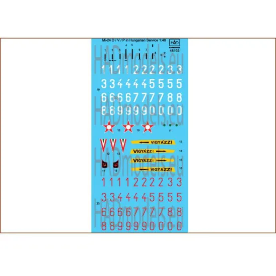 Had Models 48193 1/48 Decal For Mi-24d / V / P In Hungarian Servis