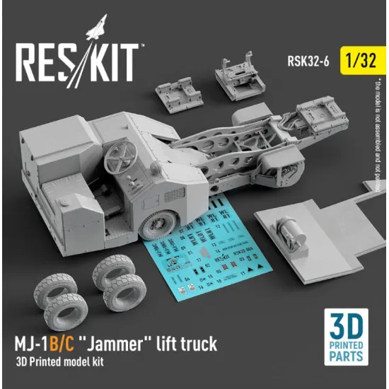 Reskit Rsk32-0006 1/32 Mj1 B C Jammer Lift Truck 3d Printed Model Kit