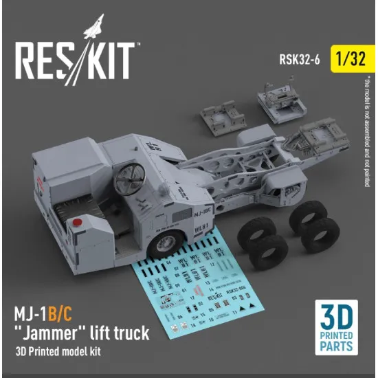 Reskit Rsk32-0006 1/32 Mj1 B C Jammer Lift Truck 3d Printed Model Kit