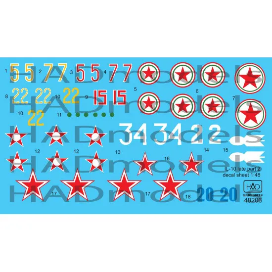 Had Models 48206 1/48 Decal For Il-10 Part 2 Accessories Kit