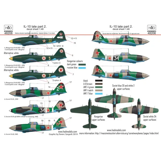 Had Models 48206 1/48 Decal For Il-10 Part 2 Accessories Kit