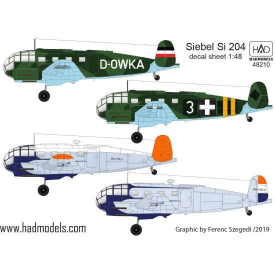 Had Models 48210 1/48 Decal For Siebel Si 204 Accessories Kit