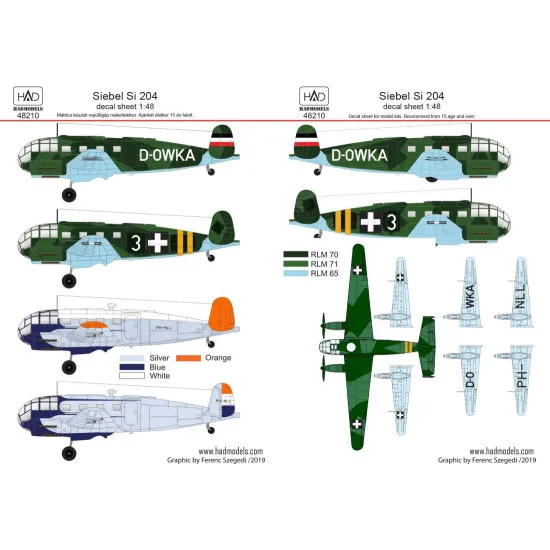 Had Models 48210 1/48 Decal For Siebel Si 204 Accessories Kit