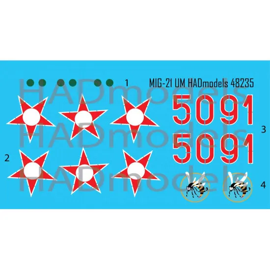Had Models 48235 1/48 Decal For Mig-21 Um Hunaf 5091 Dongo Squadron Accesories