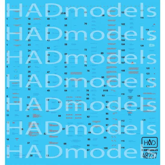 Had Models 48237 1/48 Decal For Mig-21 Mf/Bis Stencil 2 Blue Accesories Kit