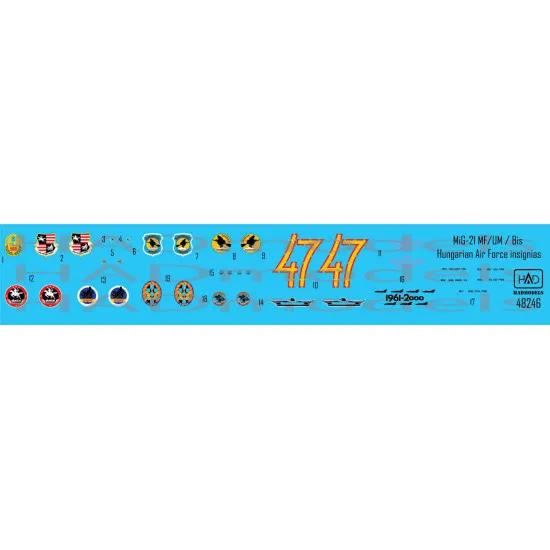 Had Models 48246 1/48 Decal Fot Mig-21 Mf/ Bis/Um Hungarian Air Force Insignias
