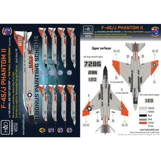 Had Models 48255 1/48 Decal Fot F-4s/J Phantom Ii Us Naval Air Test Center The Final Countdown