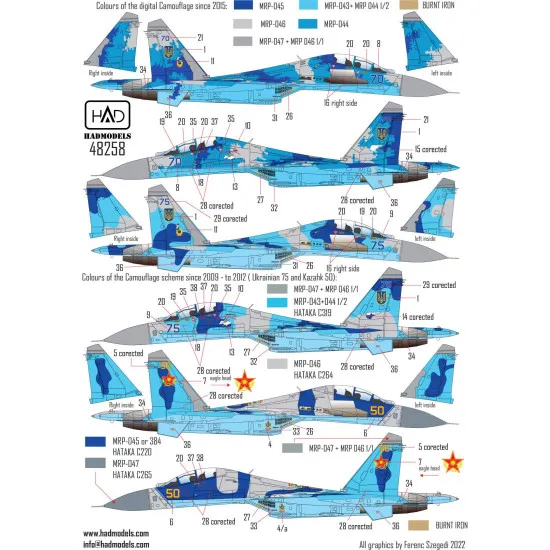 Had Models 48258 1/48 Decal For Su-27ubm-1 Ukrainian And Kazakh Painting Schemes