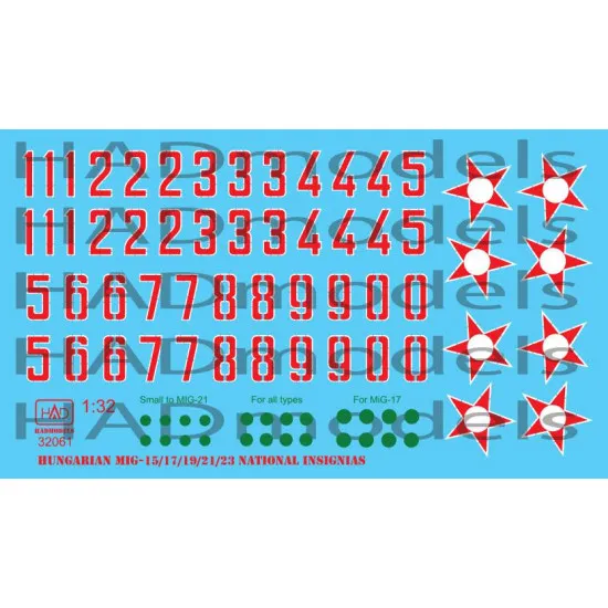 Had Models 32061 1/32 Decal For Hungarian National Insignias 1950-1990