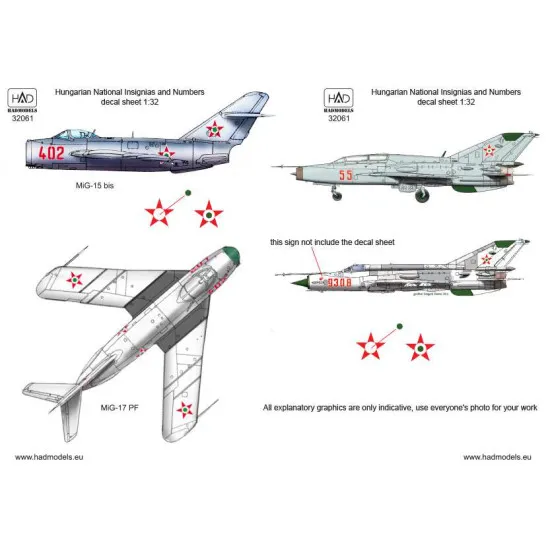 Had Models 32061 1/32 Decal For Hungarian National Insignias 1950-1990
