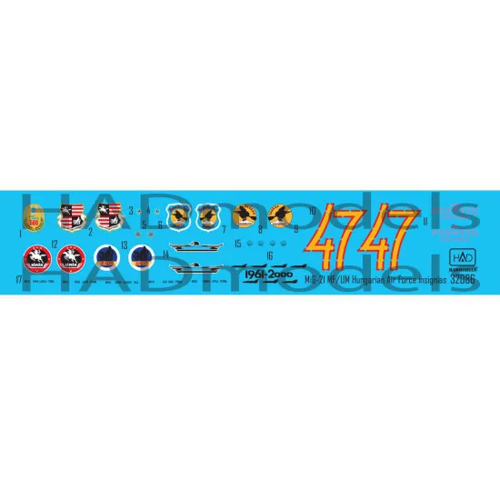 Had Models 32086 1/32 Decal For Mig-21 Mf/Um Hungarian Air Force Insignias
