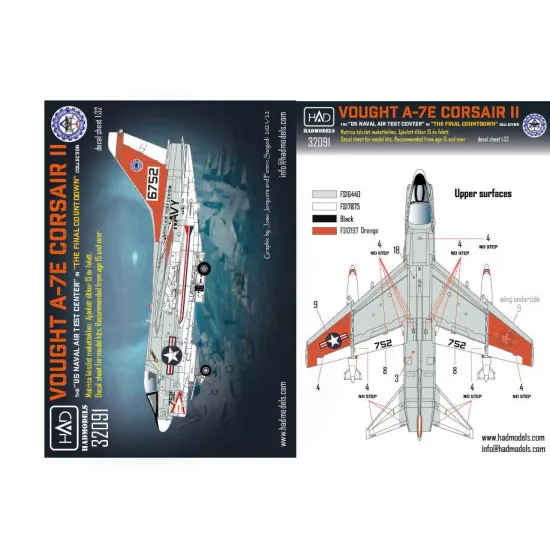 Had Models 32091 1/32 Decal For A-7e Us Naval Air Test Center The Final Copuntdown