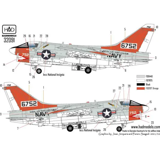 Had Models 32091 1/32 Decal For A-7e Us Naval Air Test Center The Final Copuntdown