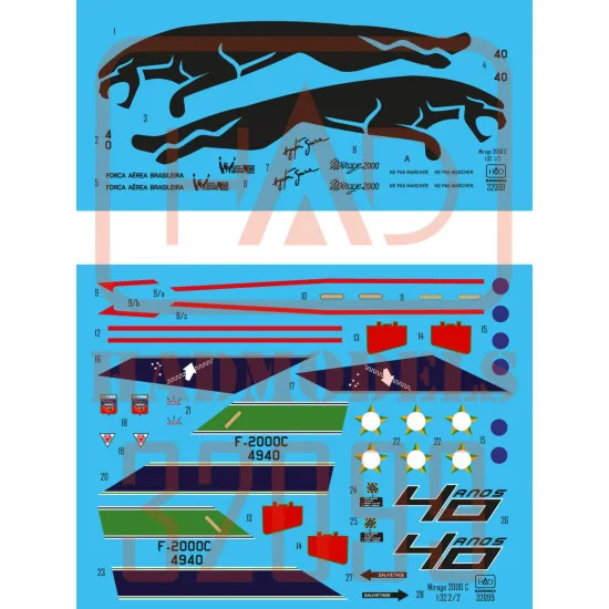 Had Models 32099 1/32 Decal For Mirage 2000c 40th Anniversary Of 1st Air Defence Group