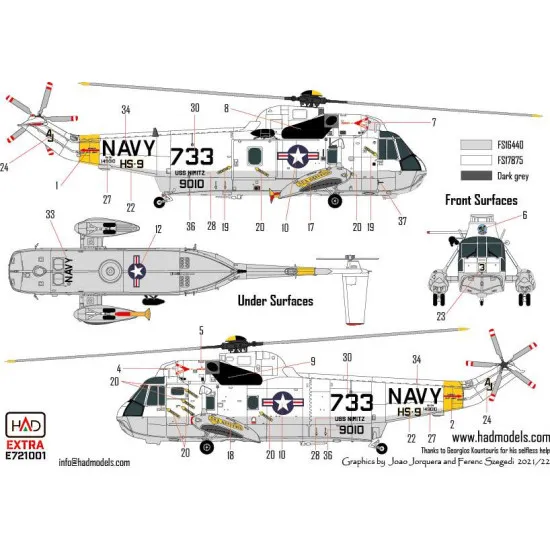 Had Models E721001 1/72 Decal For Sh-3h Seaking Final Countdown Movie Collection