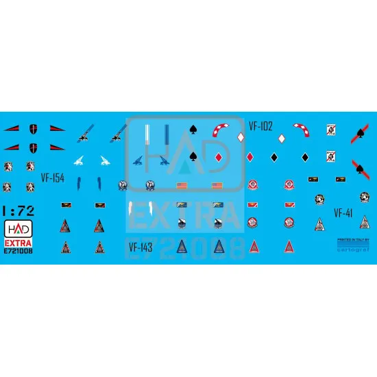 Had Models E721008 1/72 Decal For F-14a/D Helmet And Dress Sewing Marlkings Vf-143 Vf-213 Vf-41