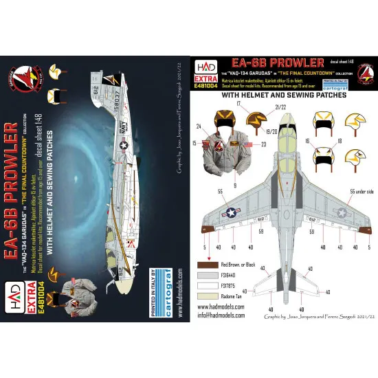 Had Models E481004 1/48 Decal For Ea-6b Prowler Vaq-134 Garudas Final Countdown